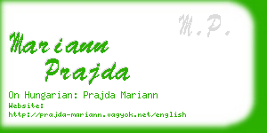 mariann prajda business card